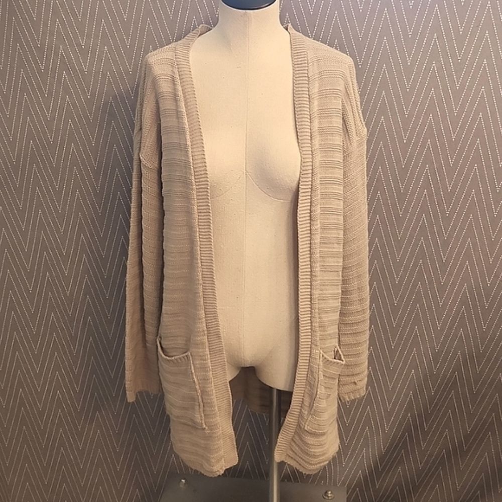 COPY - JUNIORS Say What tan lightweight cardigan size Small. - Picture 8 of 10